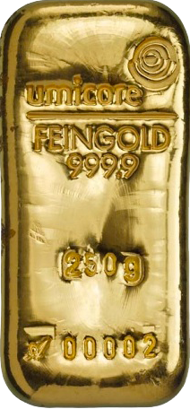 250 gram goud - goudbaar