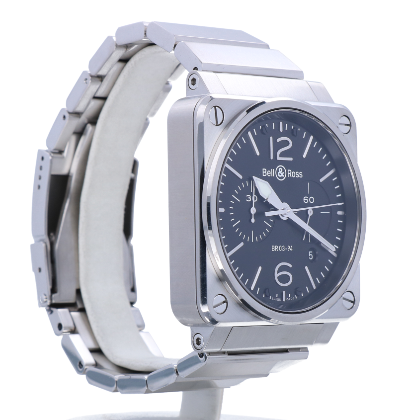 Bell \u0026 Ross Chronograph Steel Black Dial 42 mm (Full Set 2017) - Kleen  Edelmetalen