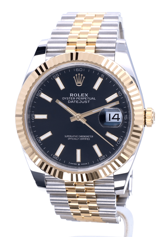 gold datejust black dial