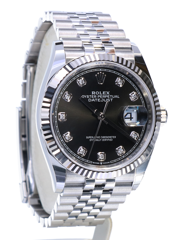 Rolex Oyster Datejust Jubilee Steel Black Diamond Dial 36 mm // New 2021 -  Kleen Edelmetalen