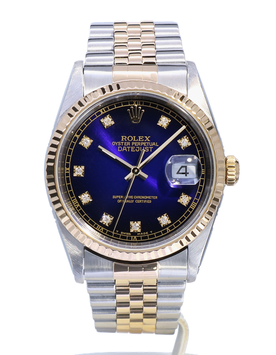 blue gold and silver rolex