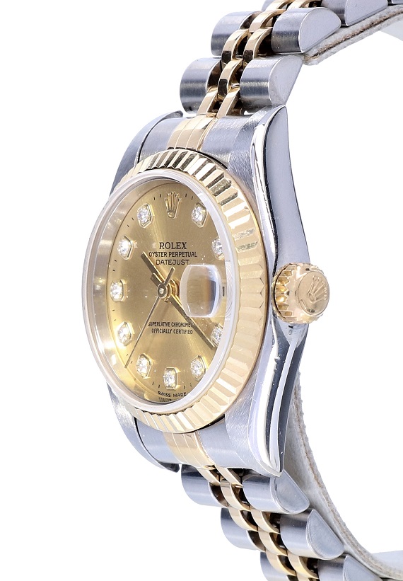 Rolex Oyster Datejust Jubilee Gold Steel Champagne Diamond Dial 26 mm -  Kleen Edelmetalen