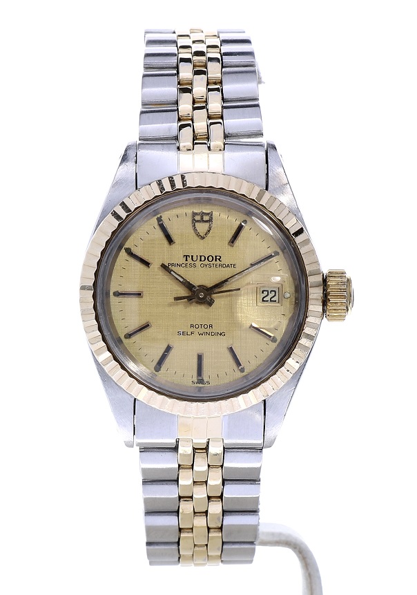 Tudor Prince Oysterdate Jubilee Gold Steel Linen Dial 26 mm - Kleen  Edelmetalen