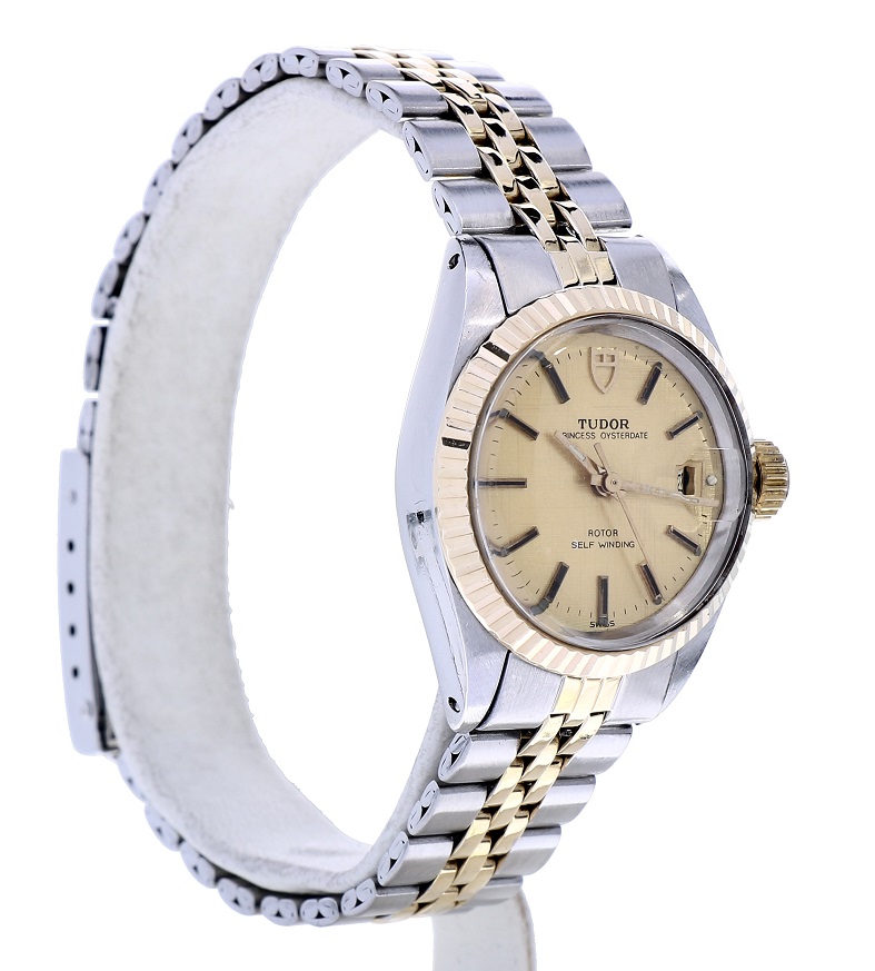 Tudor Prince Oysterdate Jubilee Gold Steel Linen Dial 26 mm - Kleen  Edelmetalen