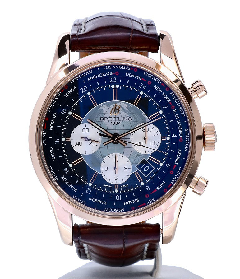Breitling Transocean Chronograph Unitime 18K Rose Gold 46 mm - Kleen  Edelmetalen