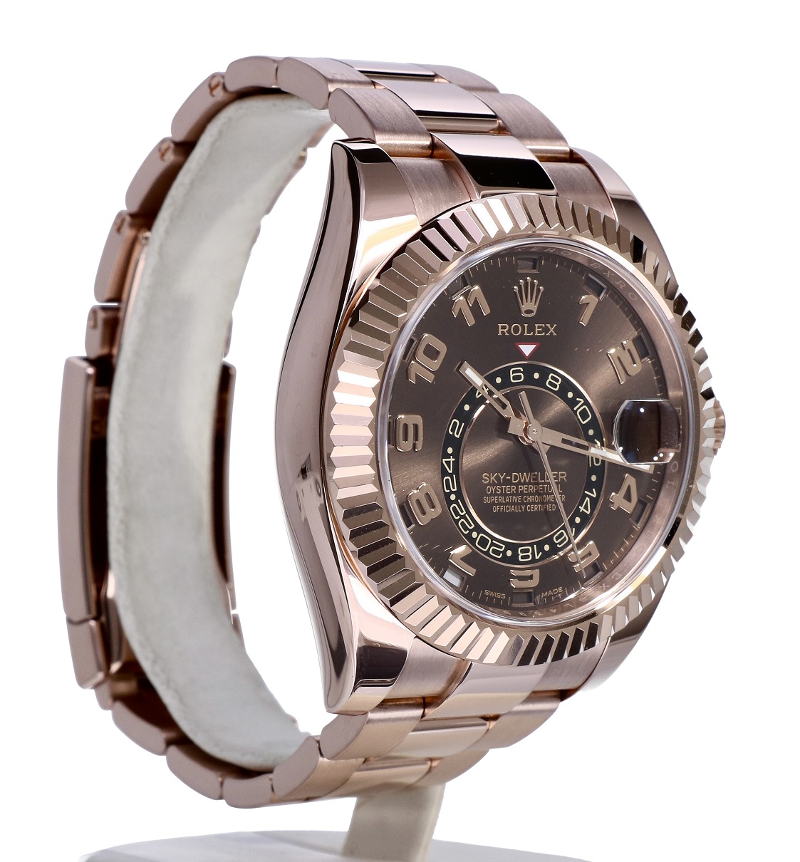 Rolex Oyster Perpetual Sky-Dweller Rose Gold Arabic Chocolate Dial 42 mm //  99% NEW - Kleen Edelmetalen