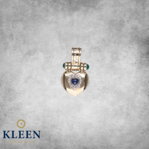 Gouden Hart Hanger met Edelstenen 18 KRT