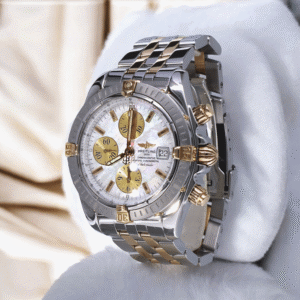B13356 Breitling Chronomat Evolution Pilotstrap Gold Steel Mother of Pearl Dial 44 mm