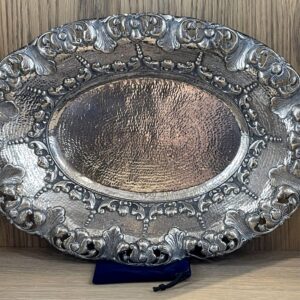 Antiek Tafelzilver 800 // Sierlijke Ovale Fruitschaal Floraal Decor, Djakarta Indonesia