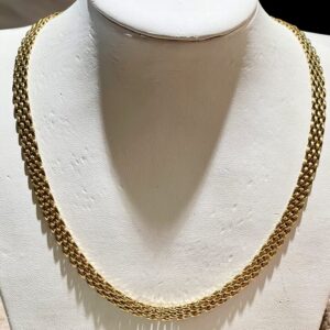 Prachtig Plat Geel Gouden Collier 14 KRT // Lengte 45 cm