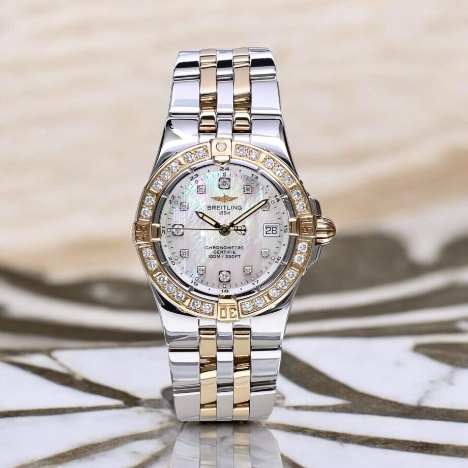 B71340 Breitling Starliner Pilot Gold Steel Mother of Pearl
