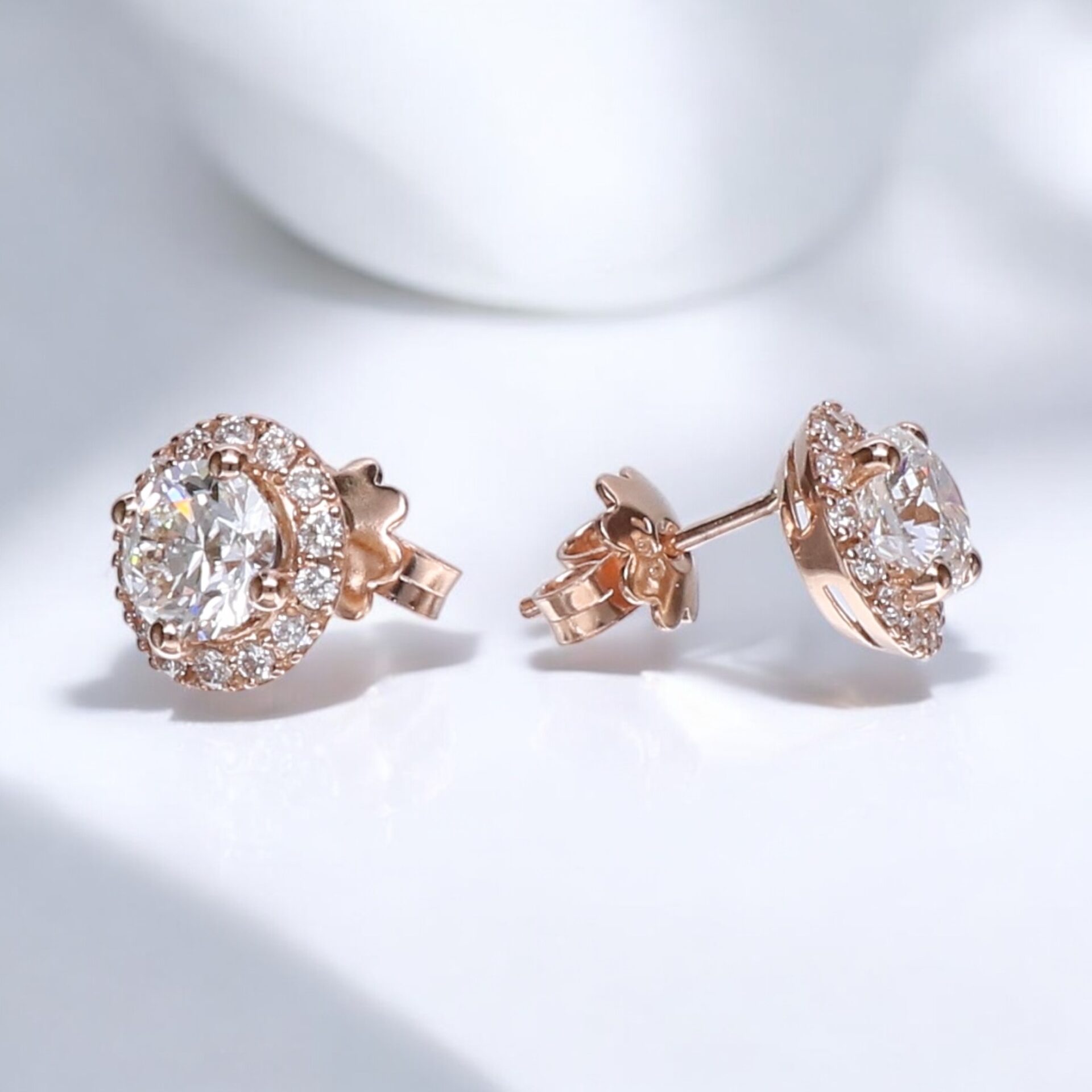 Oorbellen Rose Gold Labgrown Diamonds 18 KRT // 2.50 Carat CVD