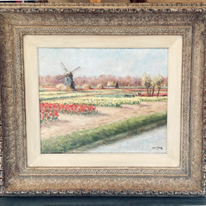 Cor Schaap 1968 -- Kleurrijke bollenvelden langs een kanaal