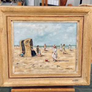 Cor Schaap 1968 -- Strandgezicht met spelende kinderen