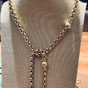 Bicolor Gouden Collier met Armband Baraka Sluiting 18 KRT