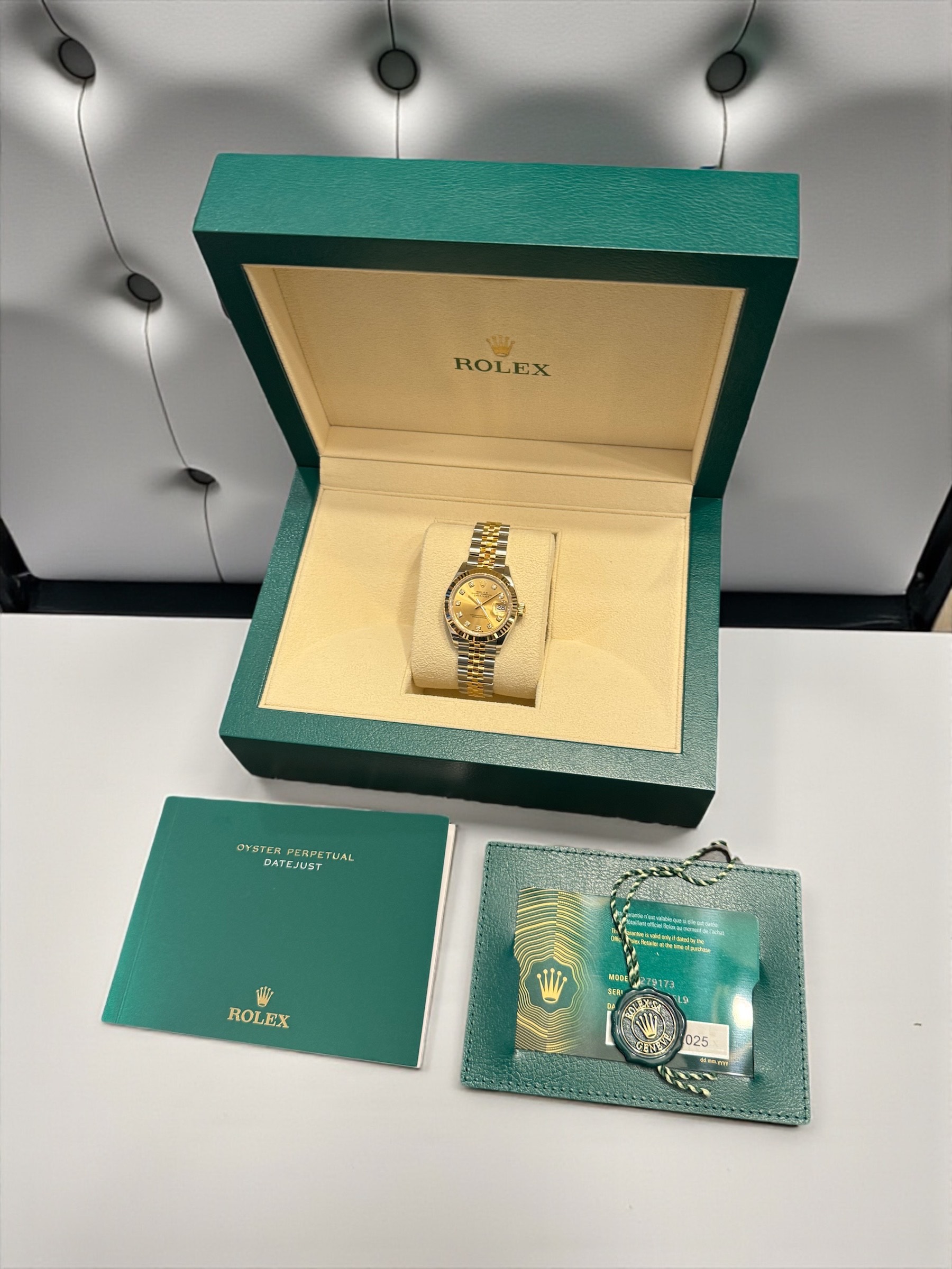 279173 Rolex Lady Datejust Jubilee Gold Steel Champagne Diamonds 28 mm // UNWORN 2025