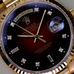 18238 Rolex Oyster Day-Date President Yellow Gold Red Vignette Dial 36 mm // 18 KRT