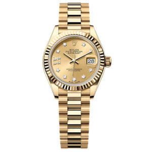 Rolex Lady Datejust 28 - 18K Yellow Gold - Factory Champagne Star Diamond Dial // Box & Papers 2018