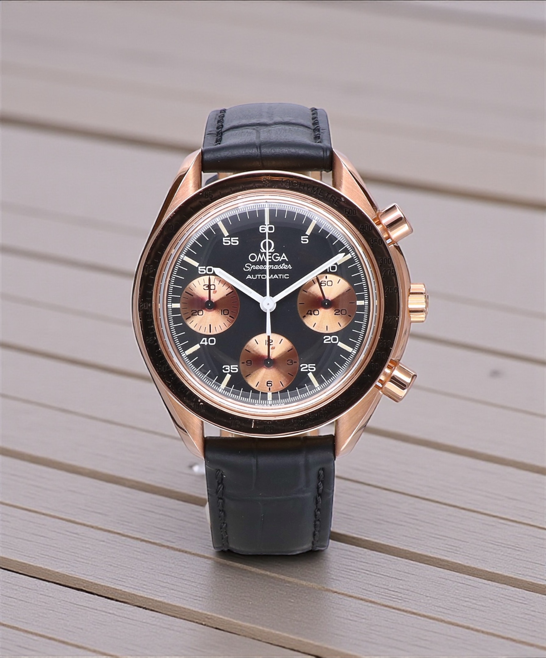 1750033 Omega Speedmaster Reduced Rose Gold Black Dial 39 mm // 18 KRT