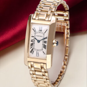 1710 Cartier Tank Americaine Yellow Gold White Roman 35 x 19 mm // 18 KRT