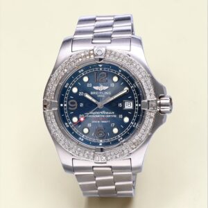 A17390 Breitling Superocean Steelfish Blue Dial Diamond Bezel 44 mm // Full Set 2006