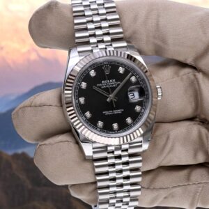 126334 Rolex Oyster Datejust II Jubilee Steel Black Diamond Dial 41 mm // Full Set 2018