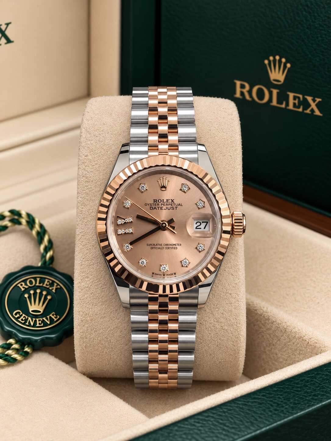 279171 Rolex Lady Datejust Rose Gold Steel Jubilee Pink Diamonds 28 mm // UNWORN 2026