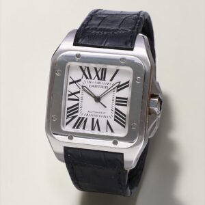 Cartier Santos 100 XL Steel - White Roman Dial - Box & Papers 2008