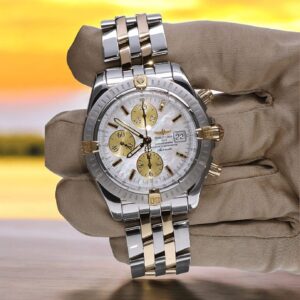 B13356 Breitling Chronomat Evolution Pilotstrap Gold Steel Mother of Pearl 44 mm // Full Set 2006