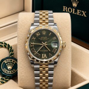 278343RBR Rolex Oyster Datejust Jubilee Gold Steel Green Roman Diamond Bezel 31 mm // Full Set 2026