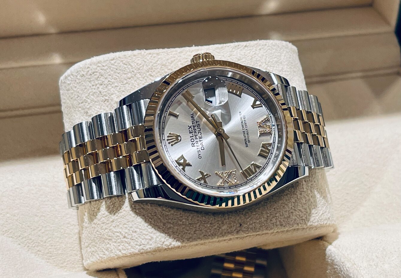 126233 Rolex Oyster Datejust Jubilee Gold Steel Silver Star Diamonds 36 mm // Full Set 2024