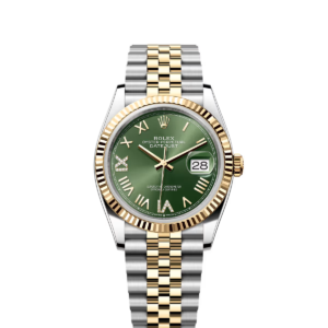 126233 Rolex Datejust Jubilee Gold Steel Olive Green Diamond Dial 36 mm // Full Set 2026