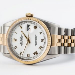 16233 Rolex Oyster Datejust Jubilee Gold Steel White Roman 36 mm // Full Set 1994