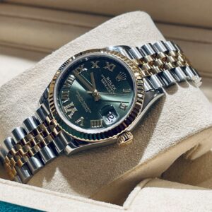 278273 Rolex Oyster Datejust Gold Steel Jubilee Olive Green Roman Diamonds 31 mm // Full Set 2020