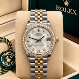 278383RBR Rolex Oyster Datejust Jubilee Gold Steel Mother of Pearl Diamond Bezel 31 mm // Full Set 2022