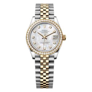 278383RBR Rolex Oyster Datejust Jubilee Gold Steel Mother of Pearl Diamond Bezel 31 mm // Full Set 2022