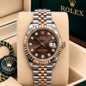 279171 Rolex Lady Datejust Rose Gold Steel Jubilee Chocolate Diamonds 28 mm // Full Set 2020