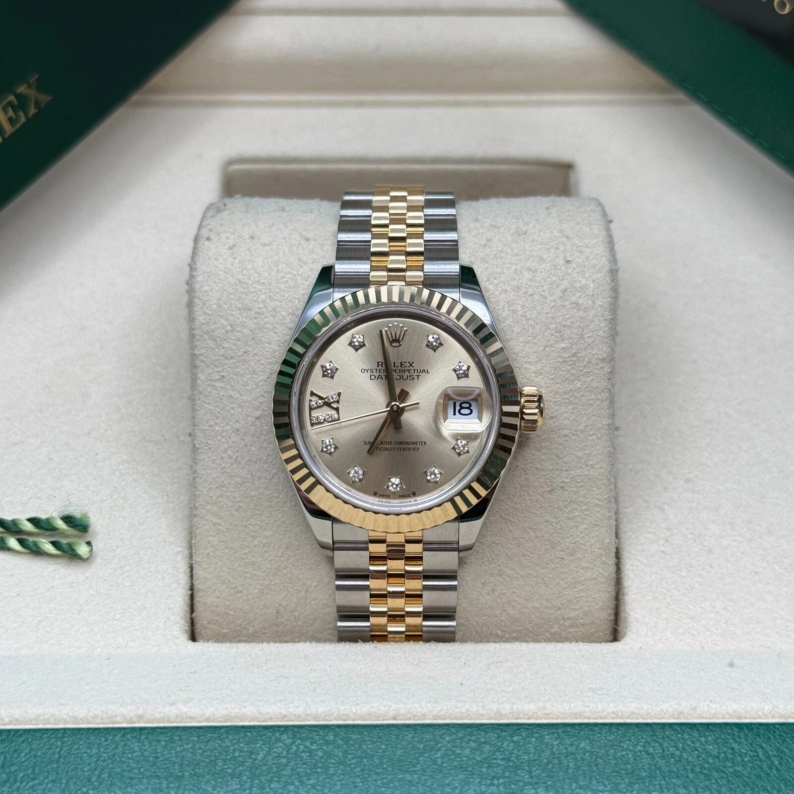 279173 Rolex Lady Datejust Jubilee Gold Steel Champagne Star Diamonds 28 mm