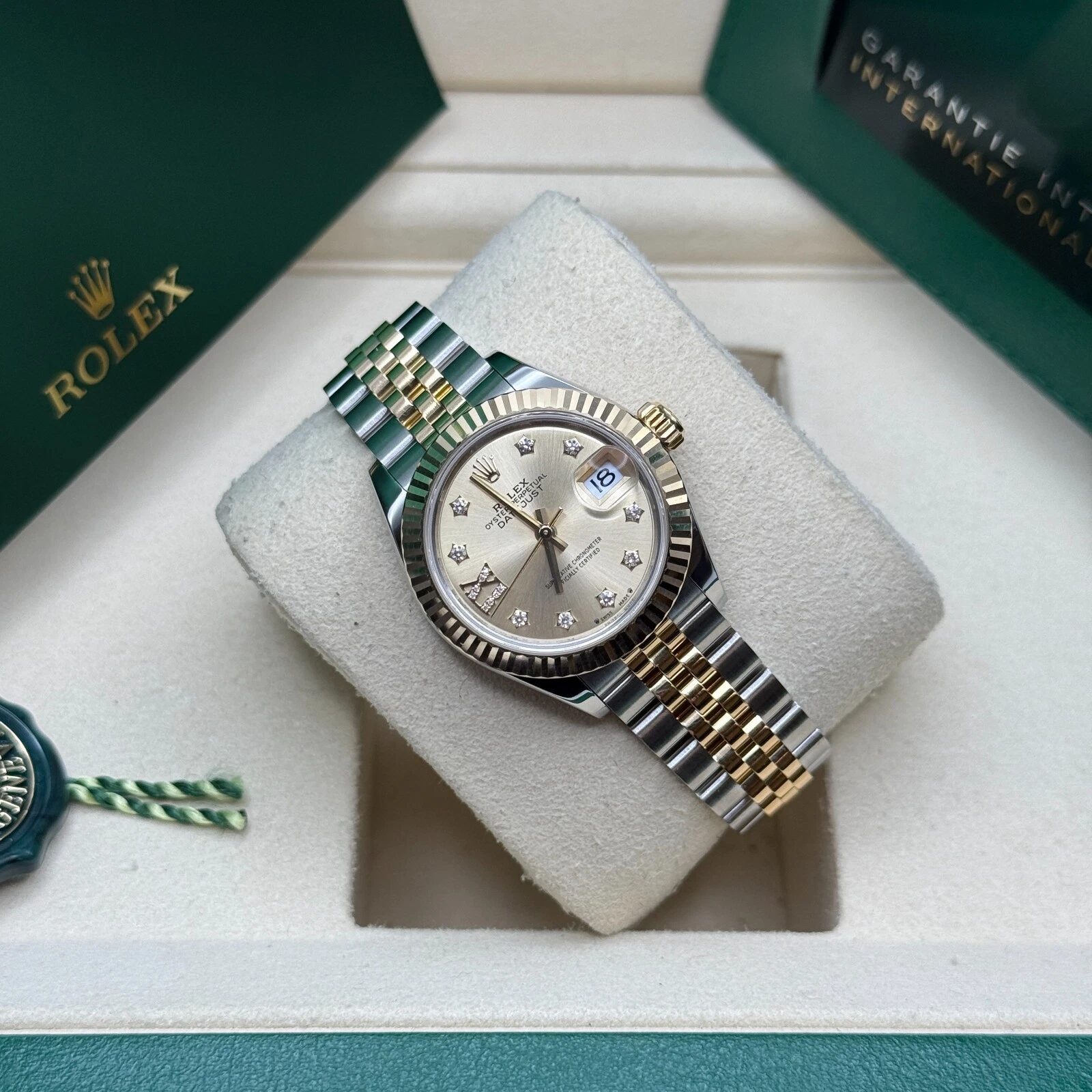 279173 Rolex Lady Datejust Jubilee Gold Steel Champagne Star Diamonds 28 mm