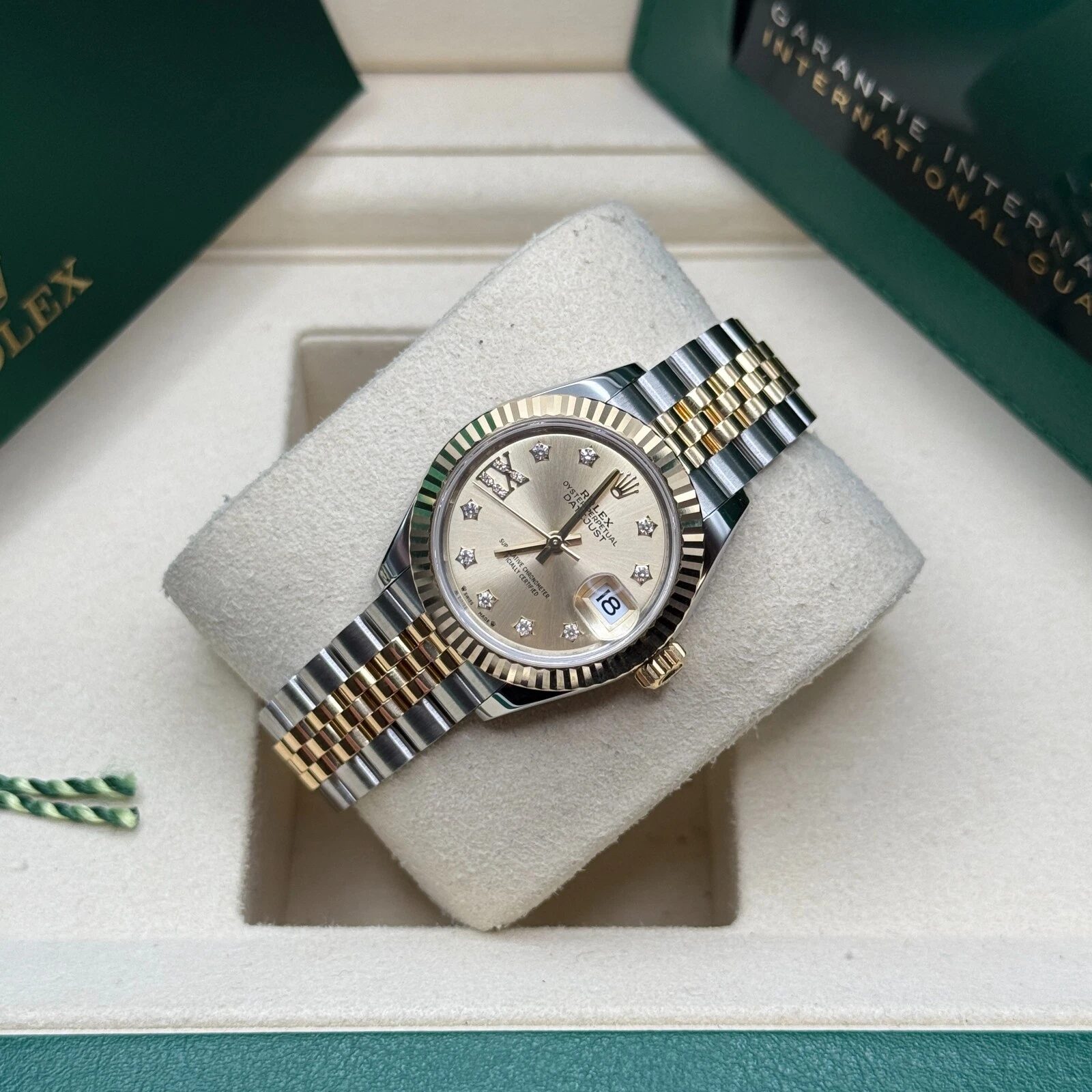 279173 Rolex Lady Datejust Jubilee Gold Steel Champagne Star Diamonds 28 mm