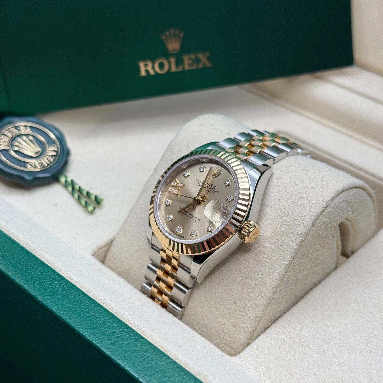 279173 Rolex Lady Datejust Jubilee Gold Steel Champagne Star Diamonds 28 mm