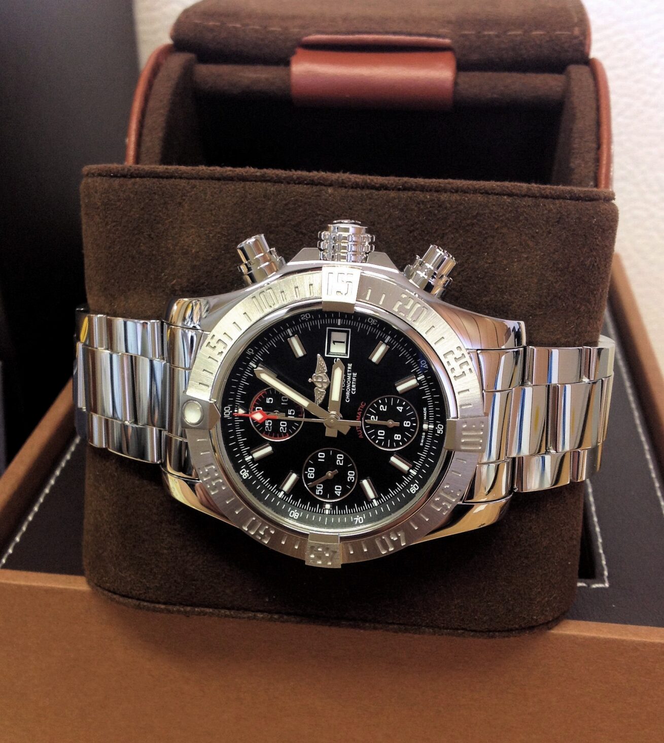 A13381 Breitling Avenger II Chronograph Pilotstrap Steel 43 mm // Full Set 2019