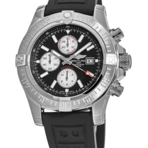 A13371 Breitling Super Avenger II Steel Black Dial Rubber Diverstrap 48 mm // Full Set 2018