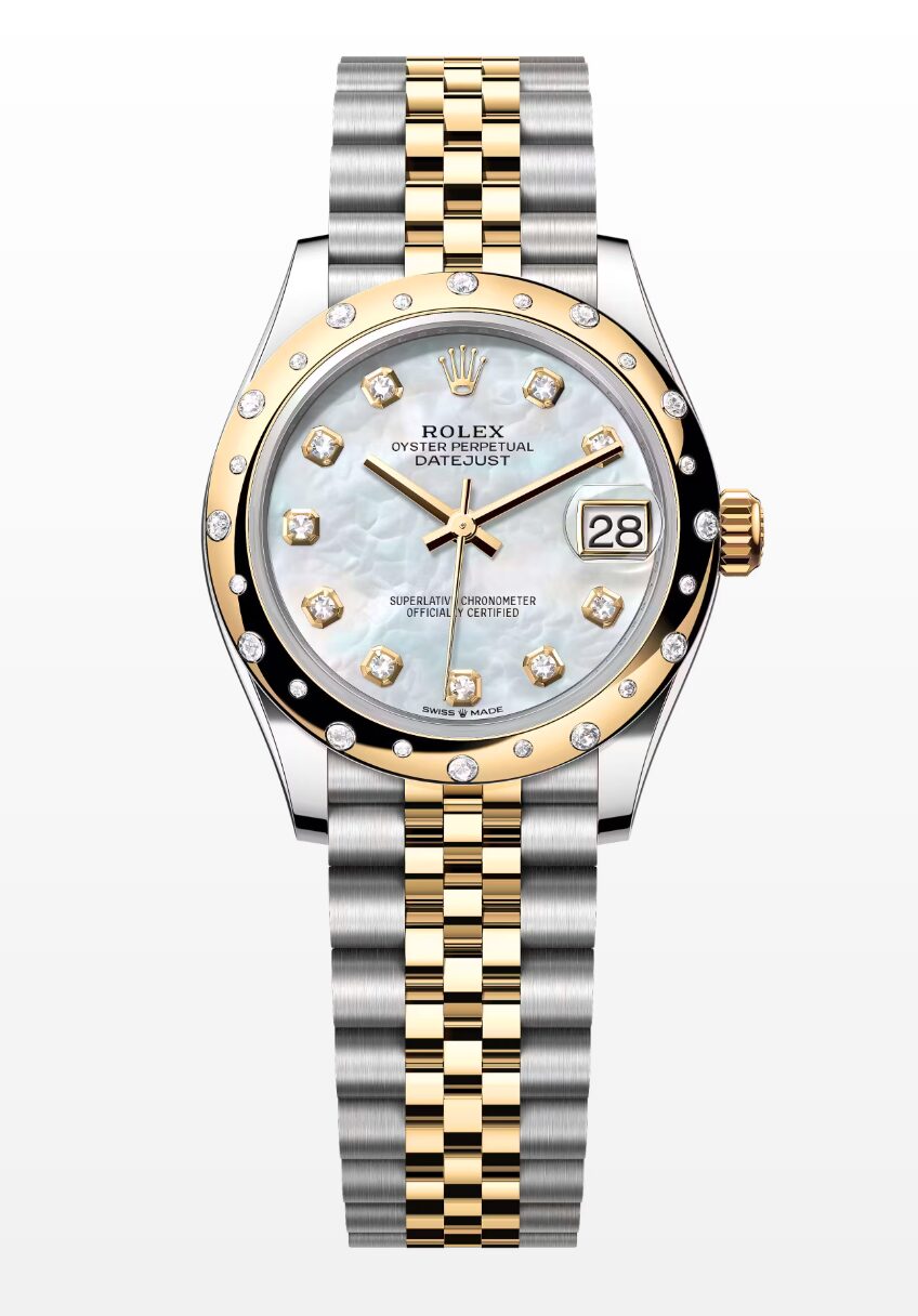 278343RBR Rolex Oyster Datejust Jubilee Gold Steel MOP Pearl Diamond Bezel 31 mm // Full Set 2025