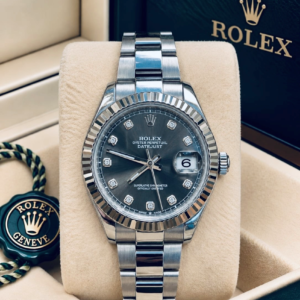 116334 Rolex Oyster Datejust II Steel Grey Roman Diamonds 41 mm // Full Set 2015